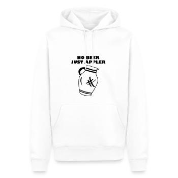 No Beer – Just Äppler | Bembel Shop Frankfurt - Männer Premium Bio Hoodie - Weiß - Vorne - Nico (187cm)