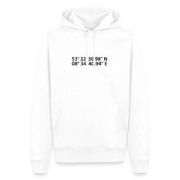Coordonnées de Bremerhaven - Sweat à capuche Premium bio Homme - blanc - Devant - Nico (187cm)