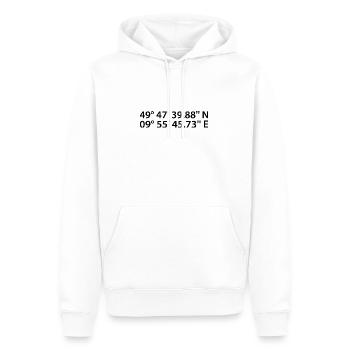 Coordonnées de Würzburg - Sweat à capuche Premium bio Homme - blanc - Devant - Nico (187cm)