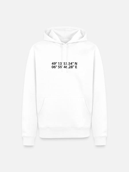 Saarbrücken coordinates - Men’s Premium Organic Hoodie - white