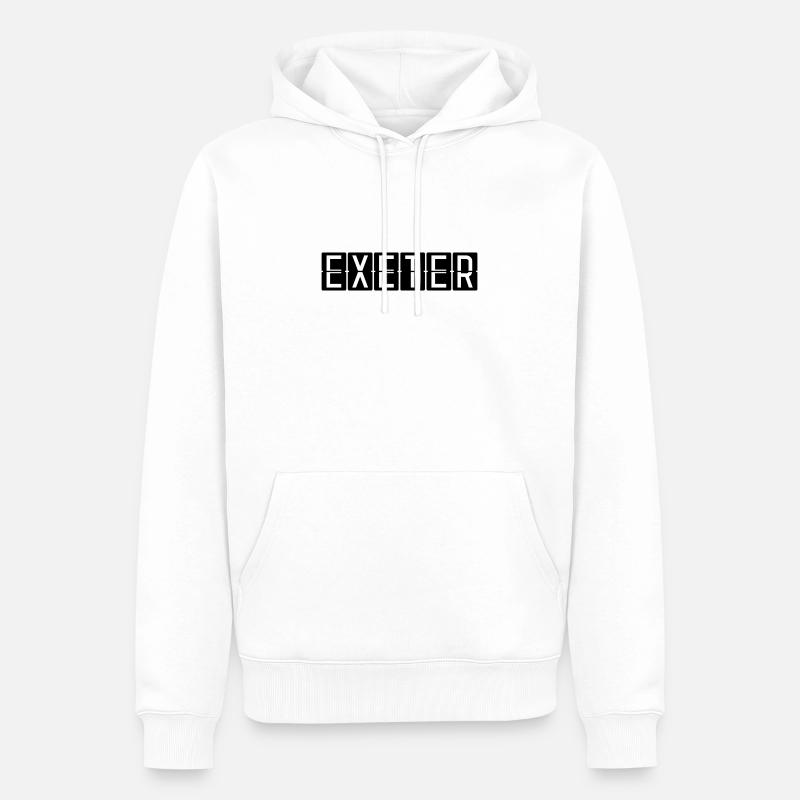 Panneau de l’aéroport d’Exeter - Sweat à capuche Premium bio Homme - blanc