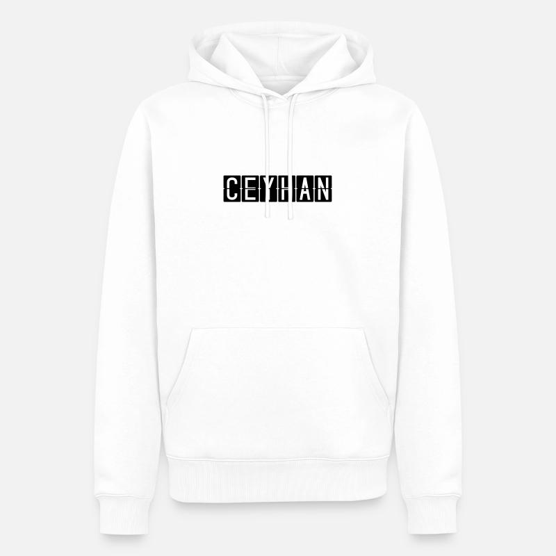 Ceyhan Flughafentafel - Männer Premium Bio Hoodie - Weiß