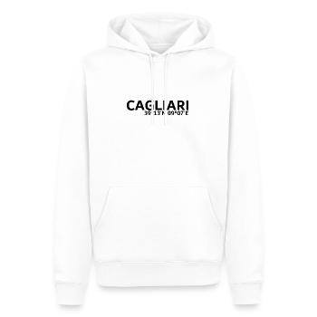 Cagliari Koordinaten - Männer Premium Bio Hoodie - Weiß - Vorne - Nico (187cm)
