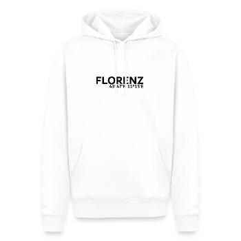 Florenz Koordinaten - Männer Premium Bio Hoodie - Weiß - Vorne - Nico (187cm)