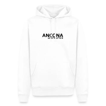 Ancona Koordinaten - Männer Premium Bio Hoodie - Weiß - Vorne - Nico (187cm)