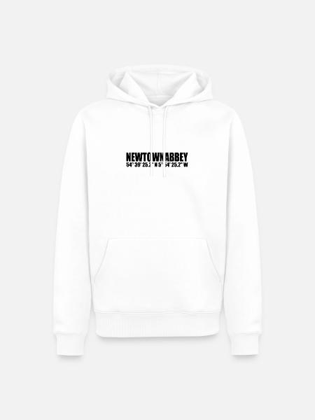Newtownabbey coordinates - Men’s Premium Organic Hoodie - white