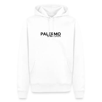 Coordonnées de Palerme - Sweat à capuche Premium bio Homme - blanc - Devant - Nico (187cm)
