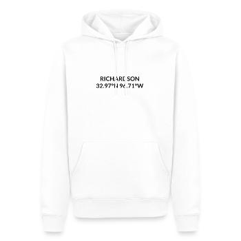 Richardson, Texas, États-Unis Coordonnées - Sweat à capuche Premium bio Homme - blanc - Devant - Nico (187cm)