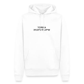 Coordonnées de Topeka, Kansas, États-Unis - Sweat à capuche Premium bio Homme - blanc - Devant - Nico (187cm)