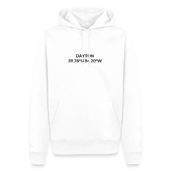 Dayton, Ohio, United States Coordinates - Men’s Premium Organic Hoodie - white - Front - Nico (187cm)