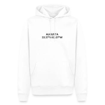 Augusta, Géorgie, États-Unis Coordonnées - Sweat à capuche Premium bio Homme - blanc - Devant - Nico (187cm)