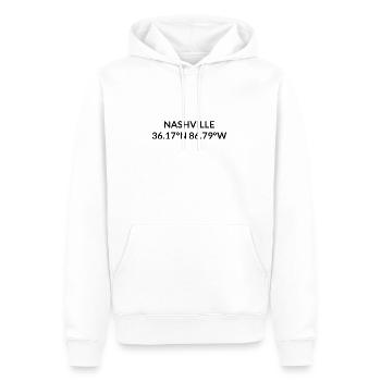 Nashville, Tennessee, États-Unis Coordonnées - Sweat à capuche Premium bio Homme - blanc - Devant - Nico (187cm)