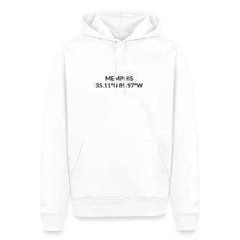 Coordonnées de Memphis, Tennessee, États-Unis - Sweat à capuche Premium bio Homme - blanc - Devant - Nico (187cm)