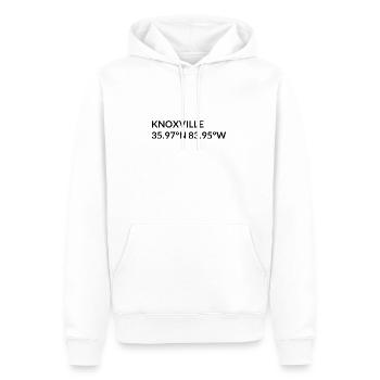 Coordonnées de Knoxville, Tennessee, États-Unis - Sweat à capuche Premium bio Homme - blanc - Devant - Nico (187cm)