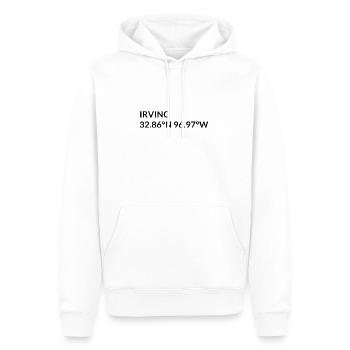 Irving Texas USA Koordinaten - Männer Premium Bio Hoodie - Weiß - Vorne - Nico (187cm)
