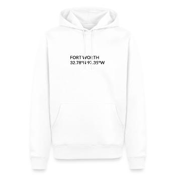 Fort Worth Texas USA Koordinaten - Männer Premium Bio Hoodie - Weiß - Vorne - Nico (187cm)