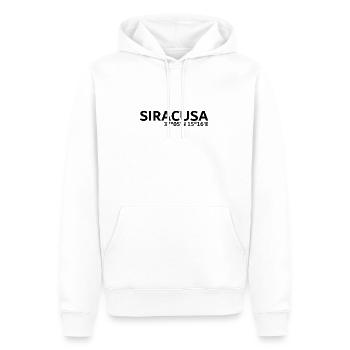 Siracusa Koordinaten - Männer Premium Bio Hoodie - Weiß - Vorne - Nico (187cm)