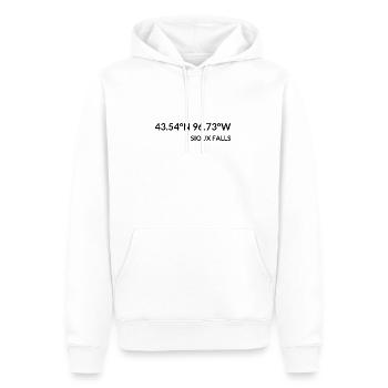 Sioux Falls, Dakota du Sud, États-Unis Coordonnées - Sweat à capuche Premium bio Homme - blanc - Devant - Nico (187cm)