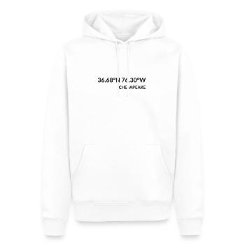 Coordonnées de Chesapeake, Virginie, États-Unis - Sweat à capuche Premium bio Homme - blanc - Devant - Nico (187cm)
