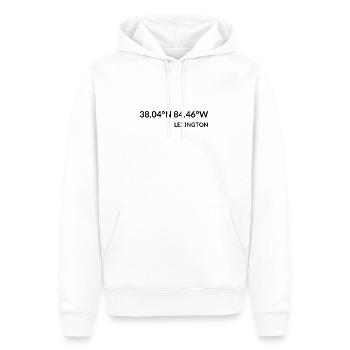 Lexington Kentucky USA Koordinaten - Männer Premium Bio Hoodie - Weiß - Vorne - Nico (187cm)
