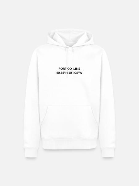 Fort Collins Colorado USA Koordinaten - Männer Premium Bio Hoodie - Weiß