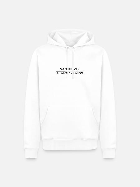 Vancouver, Washington, USA Coordinates - Men’s Premium Organic Hoodie - white