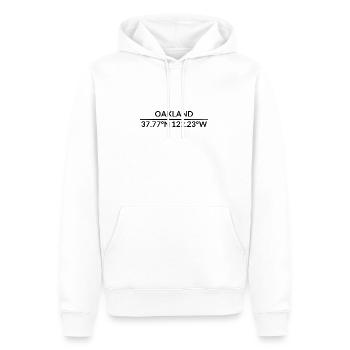 Oakland California USA Koordinaten - Männer Premium Bio Hoodie - Weiß - Vorne - Nico (187cm)