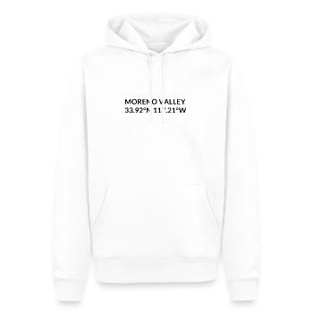 Moreno Valley California USA Koordinaten - Männer Premium Bio Hoodie - Weiß - Vorne - Nico (187cm)