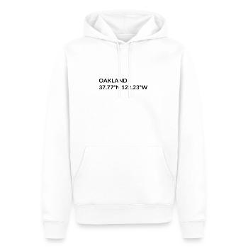 Oakland California USA Koordinaten - Männer Premium Bio Hoodie - Weiß - Vorne - Nico (187cm)