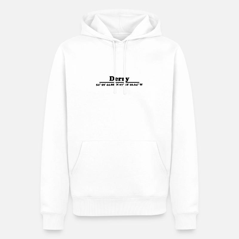 Coordonnées de Derry - Sweat à capuche Premium bio Homme - blanc