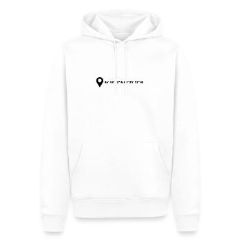 Málaga Koordinaten - Männer Premium Bio Hoodie - Weiß - Vorne - Nico (187cm)