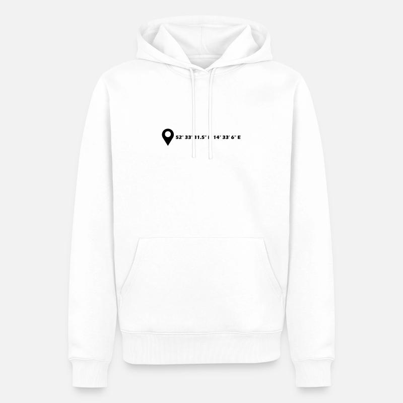 Coordonnées Francfort-sur-l’Oder - Sweat à capuche Premium bio Homme - blanc