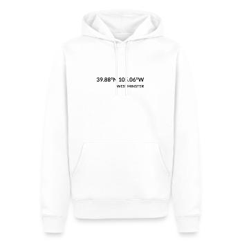 Westminster Colorado USA Koordinaten - Männer Premium Bio Hoodie - Weiß - Vorne - Nico (187cm)