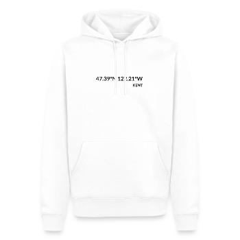 Kent Washington USA Koordinaten - Männer Premium Bio Hoodie - Weiß - Vorne - Nico (187cm)
