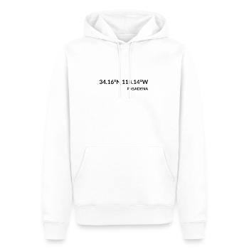 Pasadena, Californie, États-Unis Coordonnées - Sweat à capuche Premium bio Homme - blanc - Devant - Nico (187cm)