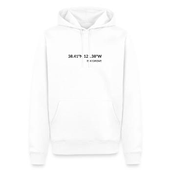 Coordonnées Elk Grove Californie États-Unis - Sweat à capuche Premium bio Homme - blanc - Devant - Nico (187cm)