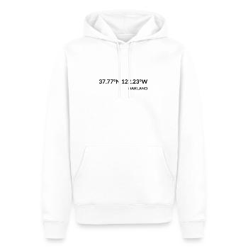 Oakland California USA Koordinaten - Männer Premium Bio Hoodie - Weiß - Vorne - Nico (187cm)