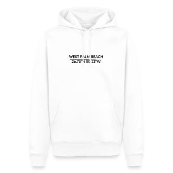 West Palm Beach Florida USA Koordinaten - Männer Premium Bio Hoodie - Weiß - Vorne - Nico (187cm)