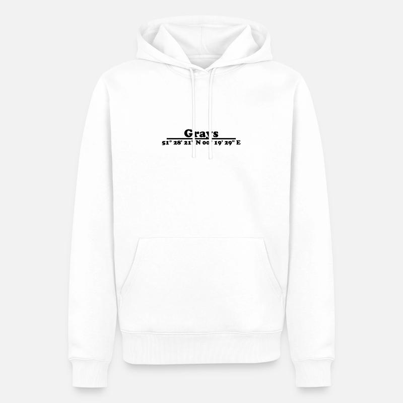 Coordonnées de Gray - Sweat à capuche Premium bio Homme - blanc