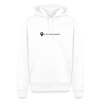 Willich Koordinaten - Männer Premium Bio Hoodie - Weiß - Vorne - Nico (187cm)