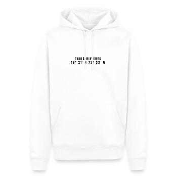 Trois-Rivières Kanada Koordinaten - Männer Premium Bio Hoodie - Weiß - Vorne - Nico (187cm)