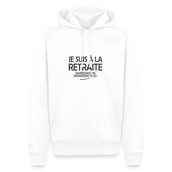 Je suis à la retraite Idée drôle pour retraité - Sweat à capuche Premium bio Homme - blanc - Devant - Nico (187cm)
