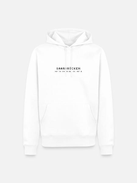 Saarbrücken coordinates - Men’s Premium Organic Hoodie - white