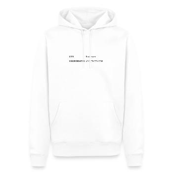 Rochester, New York, USA coordinates - Men’s Premium Organic Hoodie - white - Front - Nico (187cm)