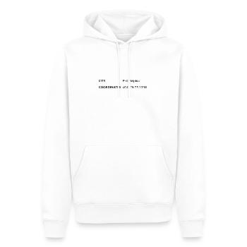 les coordonnées de Philadelphie, Pennsylvanie, États-Unis - Sweat à capuche Premium bio Homme - blanc - Devant - Nico (187cm)