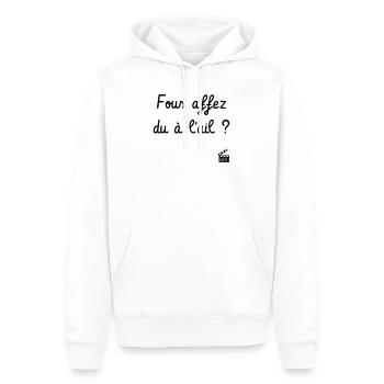 Fous affez du à l'ail ? La Septième Compagnie - Sweat à capuche Premium bio Homme - blanc - Devant - Nico (187cm)