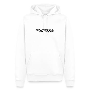 Neuilly-sur-Seine Koordinaten - Männer Premium Bio Hoodie - Weiß - Vorne - Nico (187cm)