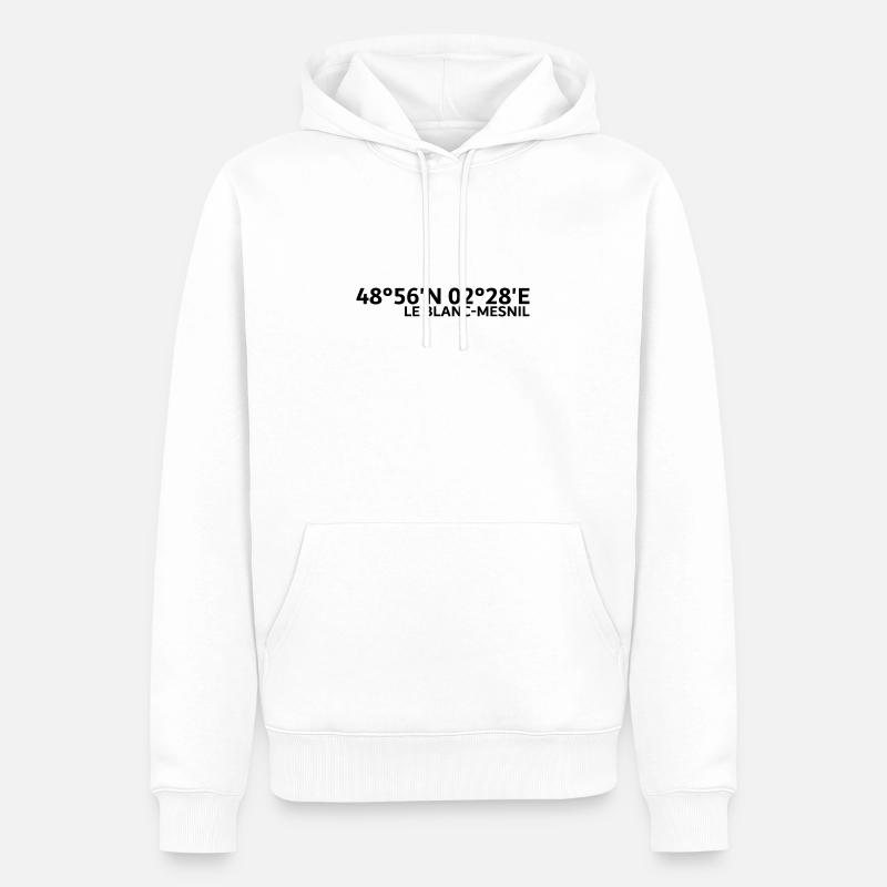 Coordonnées du Blanc-Mesnil - Sweat à capuche Premium bio Homme - blanc