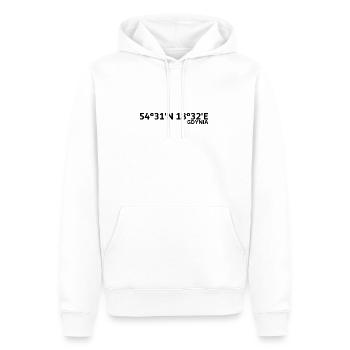 Coordonnées de Gdynia - Sweat à capuche Premium bio Homme - blanc - Devant - Nico (187cm)