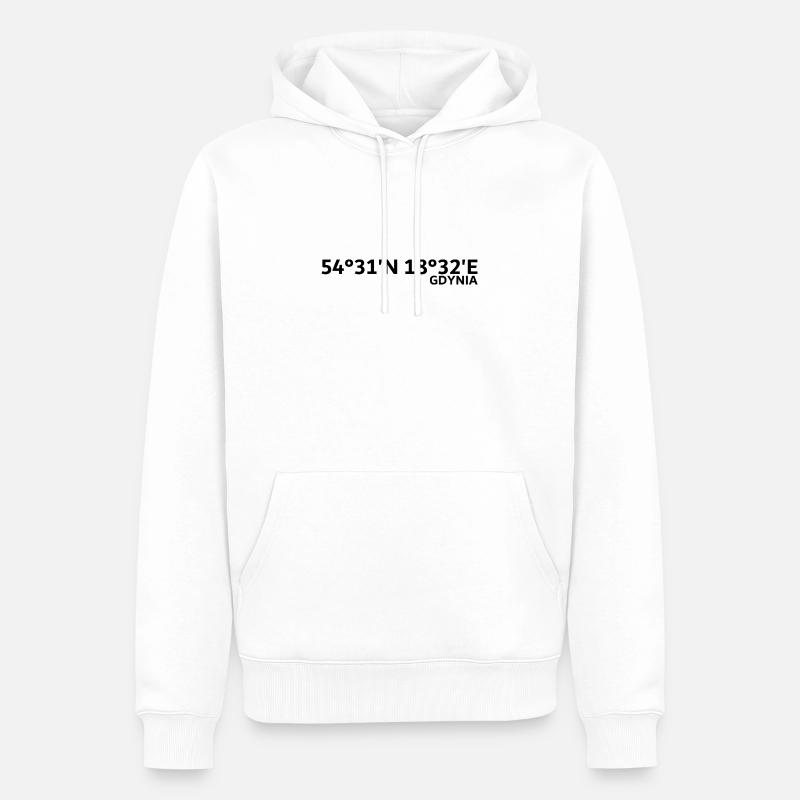 Coordonnées de Gdynia - Sweat à capuche Premium bio Homme - blanc